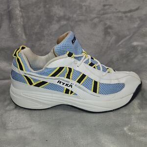 Ryka Women’s 7M White Blue Yellow Walking Training Shoes Sneakers Athletic...